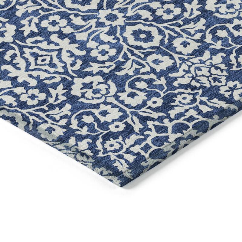 HomeRoots Damask Traditional Rectangle Outdoor Rug