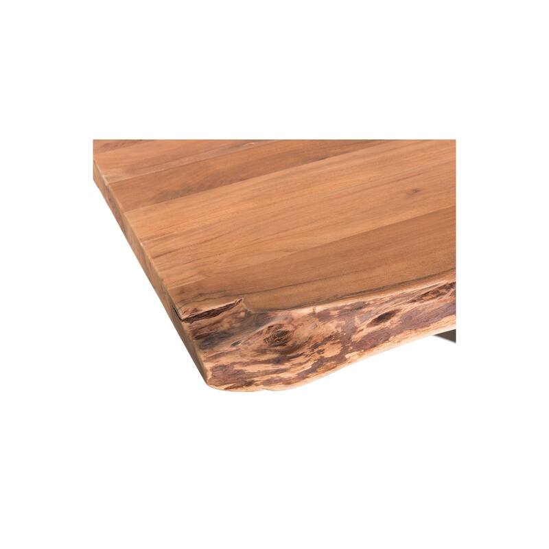 Aurelle Home Bennett Rustic Farmhouse Live Edge Dining Table