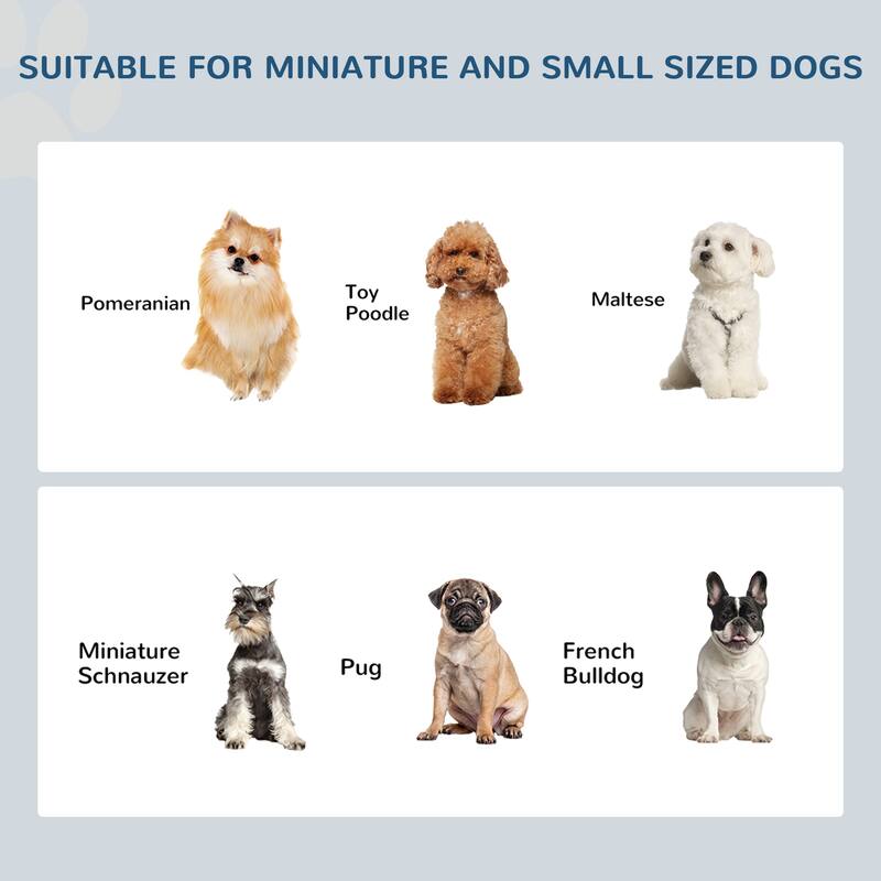 Elevated Dog Bowl Set for Small Dogs with 2 Stainless Steel Bowls Cotton White Non Slip Feeding Station