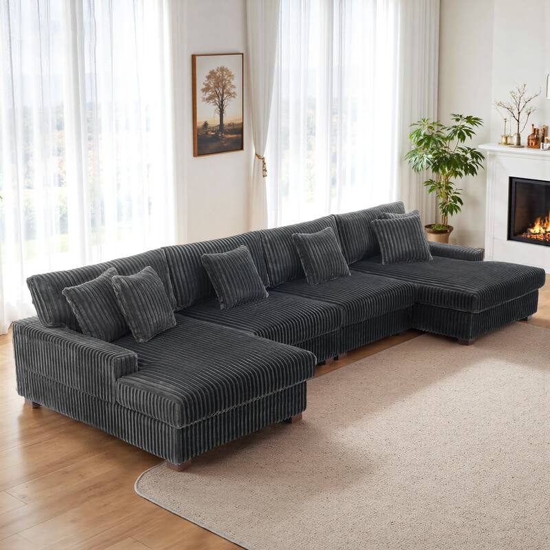 Anne 150" W Oversized Upholstered Modular Sectional Sofa