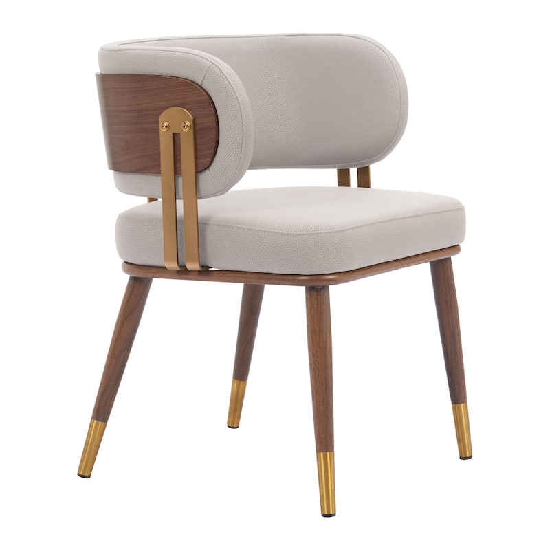 Brew Dining Chair Beige & Walnut - Beige/Walnut