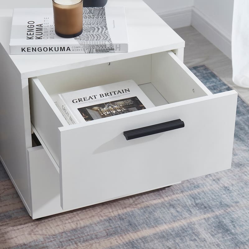 Nestl 2 Drawer Wooden NightStand - 2 Pack