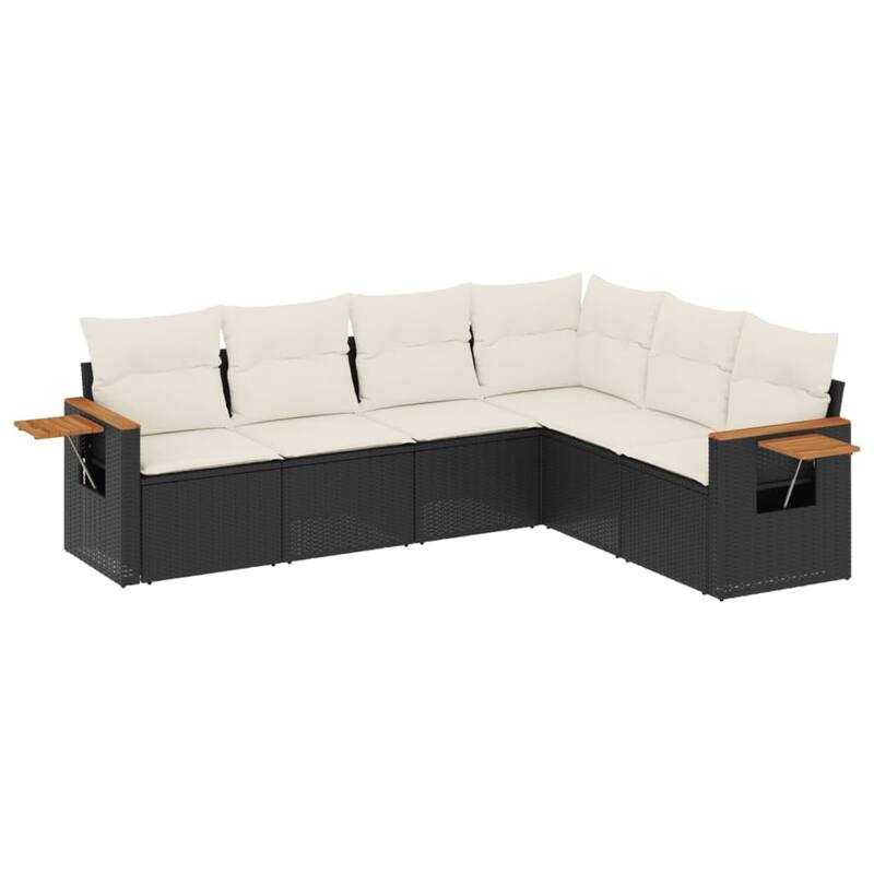 vidaXL Patio Sofa Set with Cushions Outdoor Conversation Furniture Poly Rattan