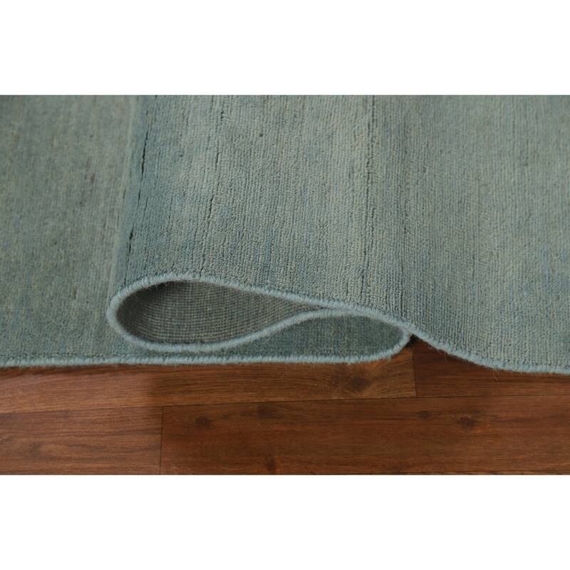 Blue & Green Modern Gabbeh Oriental Rug Hand-Knotted Wool Carpet - 5'0"x 6'5"