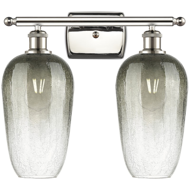 Innovations Lighting 516-2W-16-17 Brookhaven Flute Vanity Brookhaven - Polished Nickel / Slate