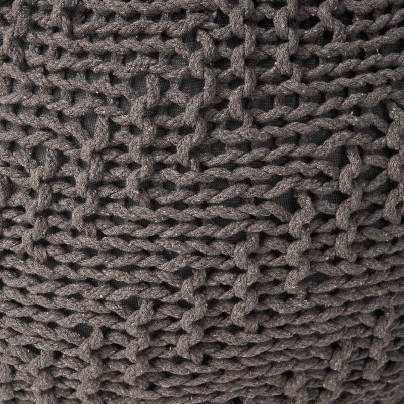 Hazel Knitted PET Yarn 20 x 20 Round Pouf