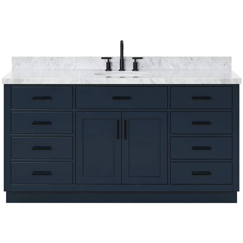 Ariel T067SCWOVO Hepburn 67" Free Standing Single Oval Basin Vanity - Midnight Blue - Painted