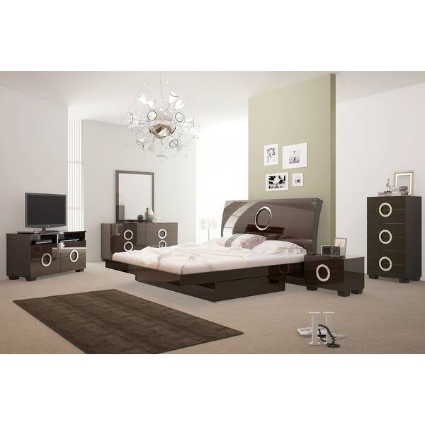 Shop Monte Carlo Contemporary 4 Piece Brown Wood Bedroom Set Overstock 19849064