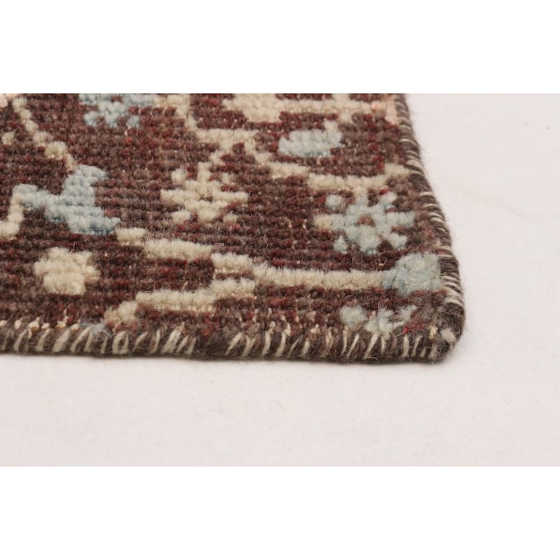 ECARPETGALLERY Hand-knotted Tangier Dark Brown Viscose, Wool Rug - 5'0 x 7'6