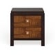 preview thumbnail 4 of 6, Furniture of America Poa Transitional Walnut Solid Wood 2-Drawer Nightstand