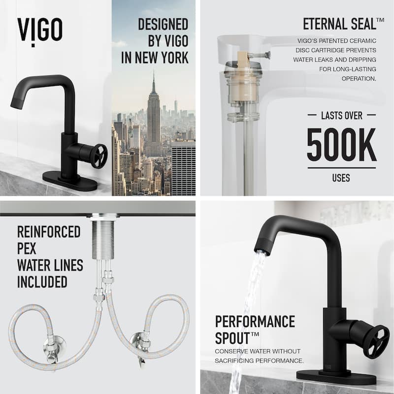 VIGO Cass 9" H Single Handle Single Hole Bathroom Faucet