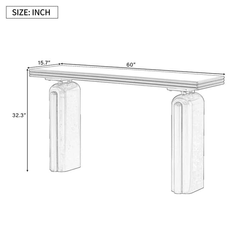 Elegant 60" Wooden Console Table for Entryway Hallway Living Room
