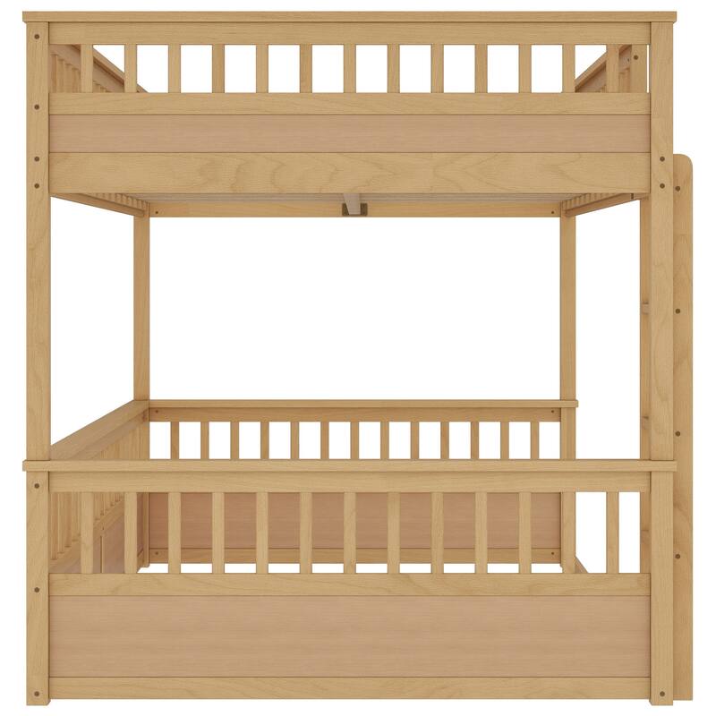 Detachable Wooden Bunk Bed, Divided Into 2 Individual Beds Frame