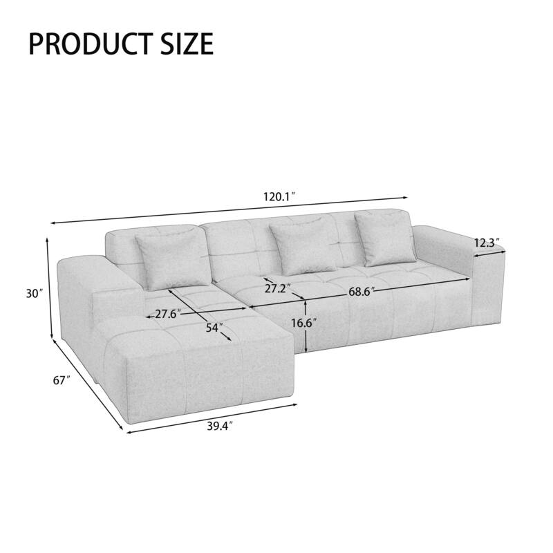 Casual Outdoor Oversized Sectional Sofa Loveseat Chaise Set