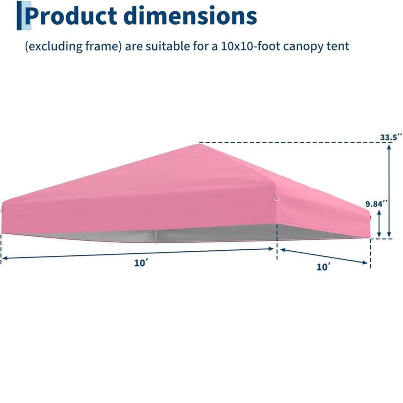 10x10ft Waterproof Pop Up Canopy Tent Replacement Top for Outdoor Garden Patio Sun Shade (Top Only) - N/A