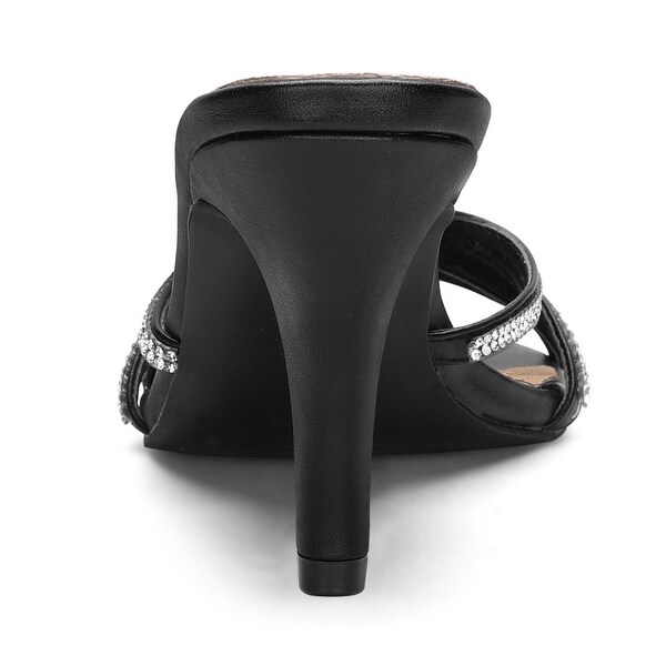 rhinestone mule heels