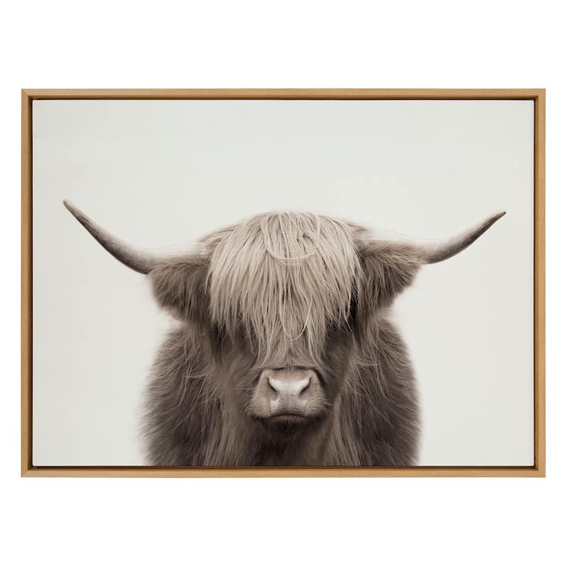 Kate and Laurel Sylvie Cow Canvas by The Creative Bunch Studio