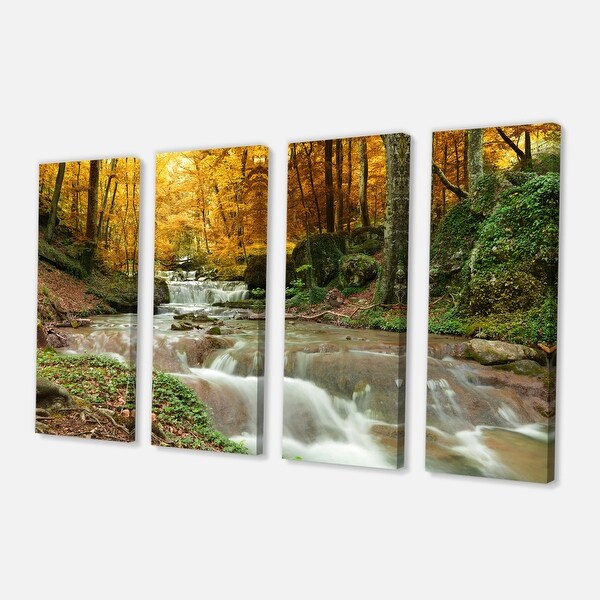 Forest Trees Stones Waterfall Landscape Wall Art Poster & Canvas Picture Prints 