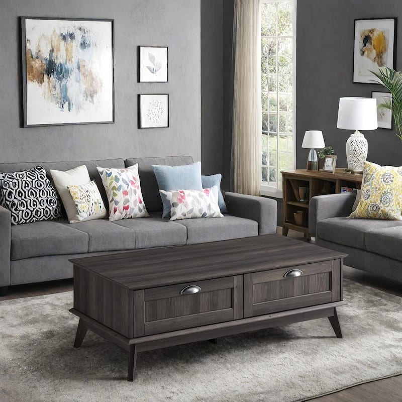Caffoz Center Coffee Table with Two Fully Extended Drawers