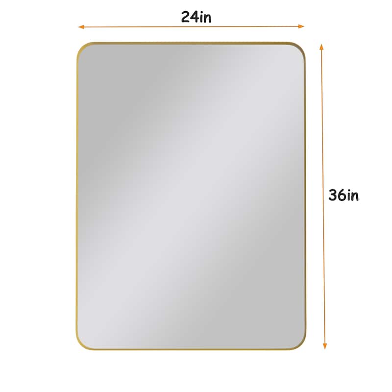 24x36 Inch Rectangular Wall Mirror for Bathroom ,Metal Framed Bathroom Mirror for Vanity
