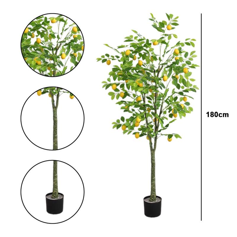 Artificial Lemon Tree With Realistic Trunks And Leaves