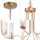 Mid-century Modern 6-Light 36" Wide Unique Glass Gold Candle Chandelier for Dining Room
