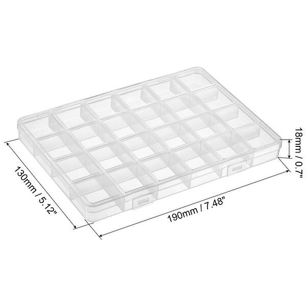 24 Grids Jewelry Organizer Box, 2pcs Clear Plastic Jewelry Boxes Bed