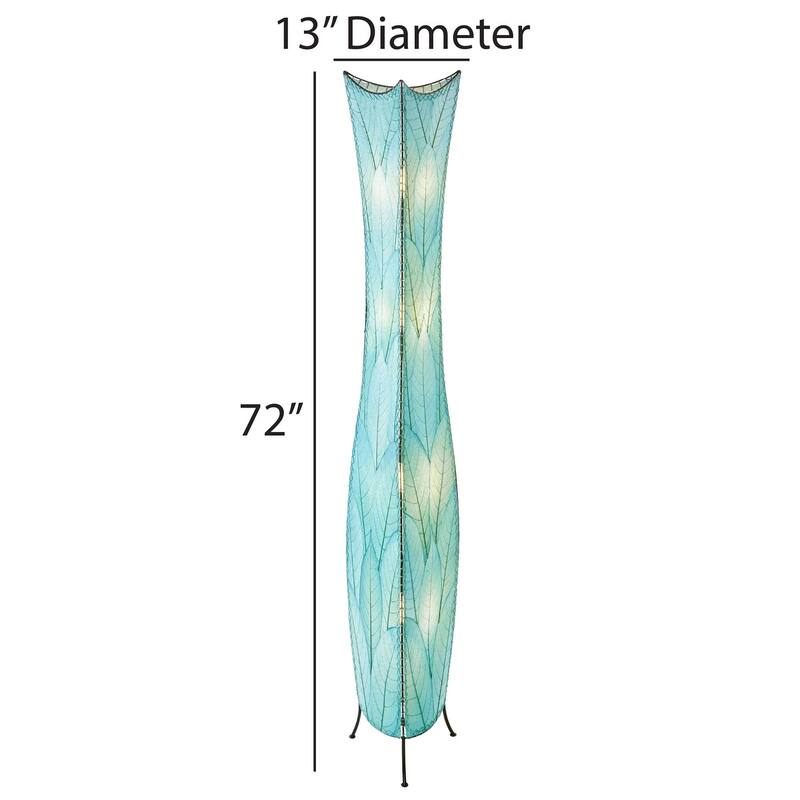 Eangee Handmade Flowerbud Giant Floor Lamp, Cocoa Leaves Shade, 13 x 13 x 72 in.