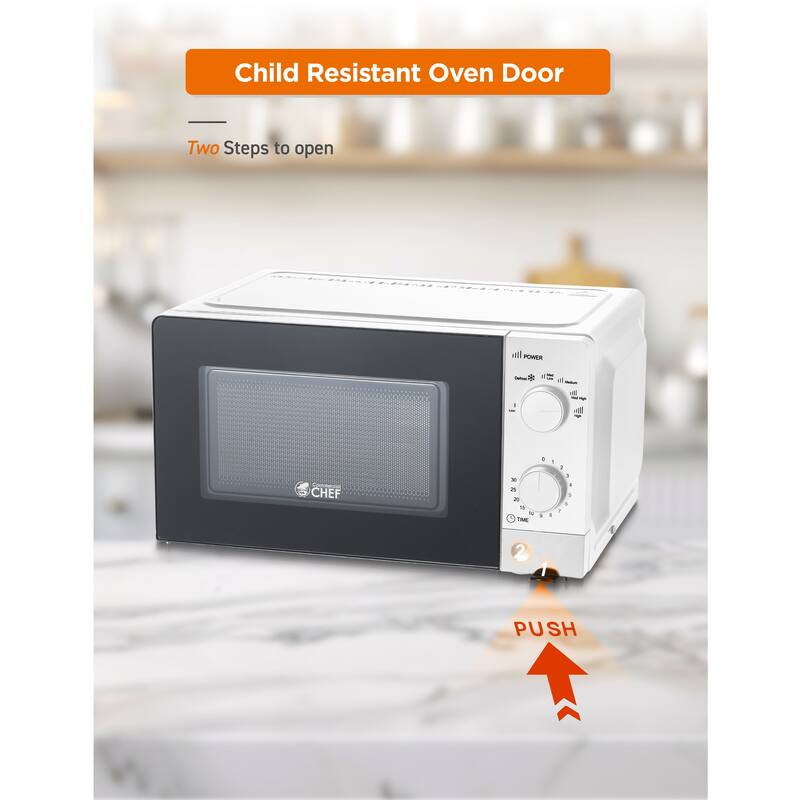 Commercial Chef Counter Top Microwave, 0.6 Cubic Feet,White