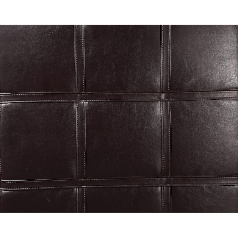 Detour Strap Square Storage Ottoman in Faux Leather