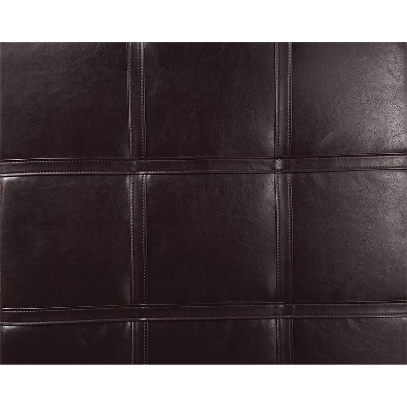 Detour Strap Square Storage Ottoman in Faux Leather