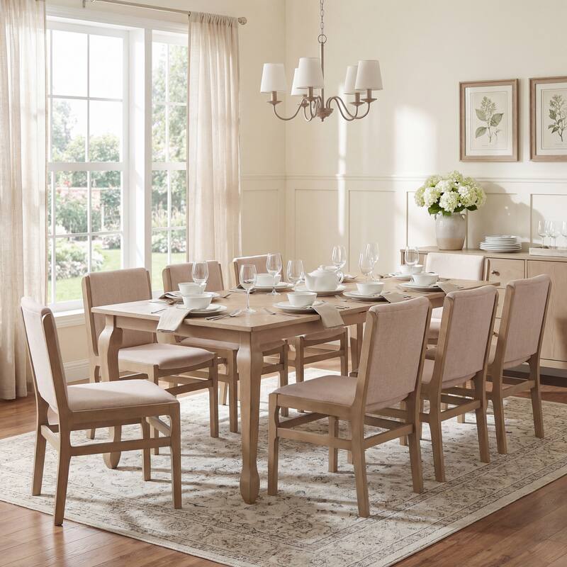Christopher Knight Home - French Country Extendable Dining Set with Butterfly Leaf Table & Upholstered Armless Dining Chairs