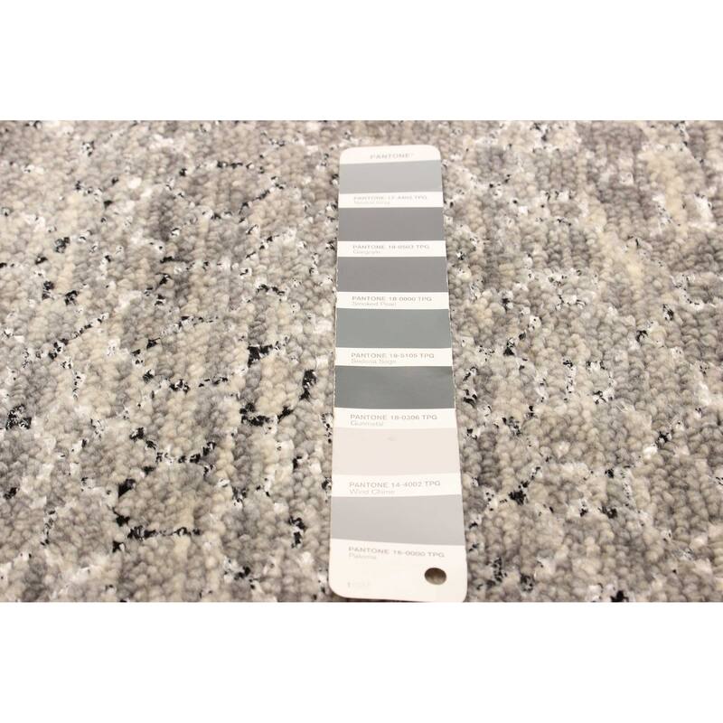 ECARPETGALLERY Hand-knotted Silk Shadow Grey Viscose, Wool Rug - 2'0 x 12'2