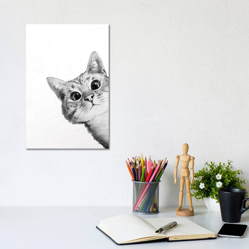 iCanvas "Sneaky Cat" by Laura Graves Canvas Print - 12x8x0.75