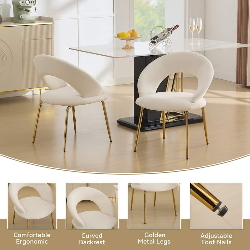 Velvet fabric dining chair
