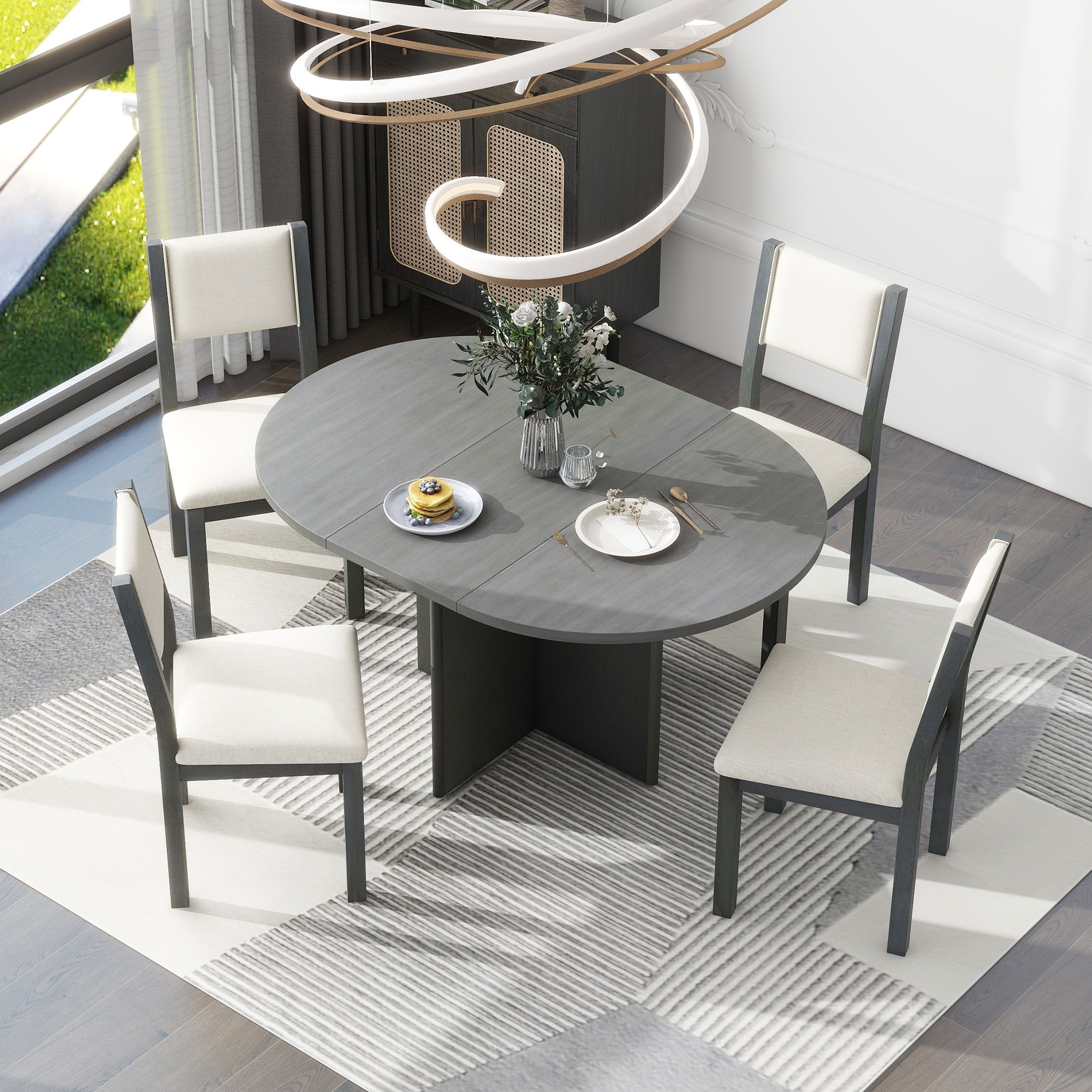 Oval Extendable Dining Grey Oval Dining Table Buy Course Oval - Main Image