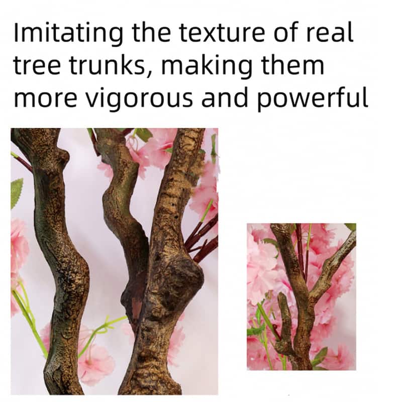 Decorative Faux Artificial Cherry Blossom Silk Tree in Pot for Home Decor