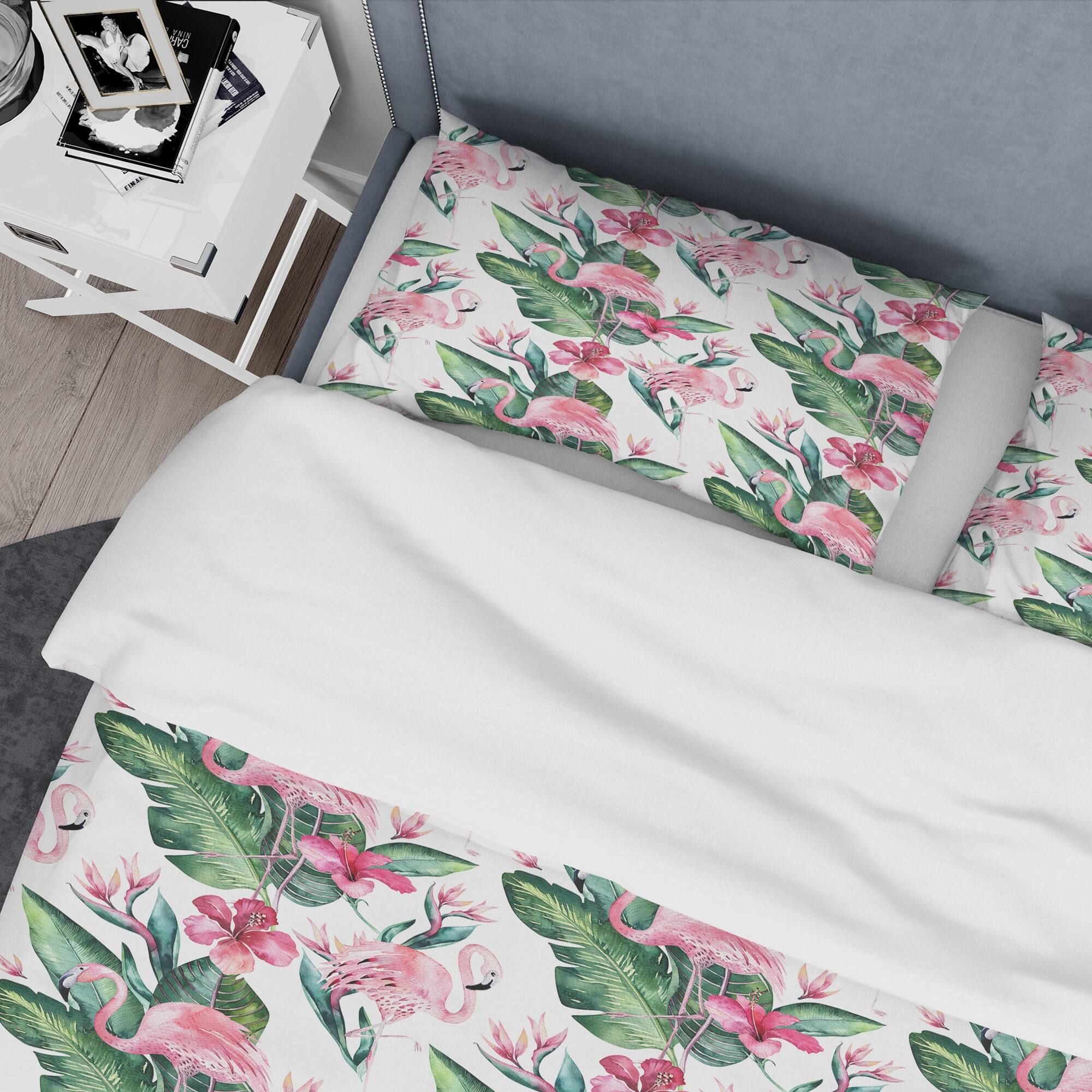Designart 'Tropical Floral Summer ' Cabin & Lodge Duvet Cover Set - Bed ...