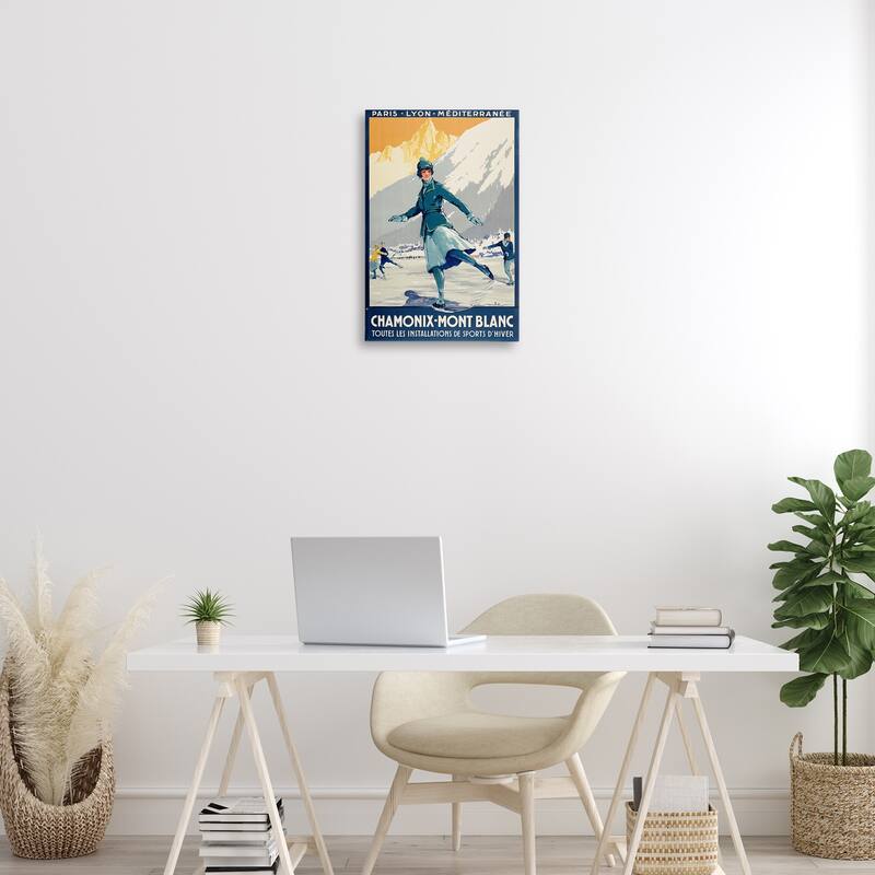 Stupell Vintage Ice Skating Advertisement Canvas Wall Art Design By Marcus Jules