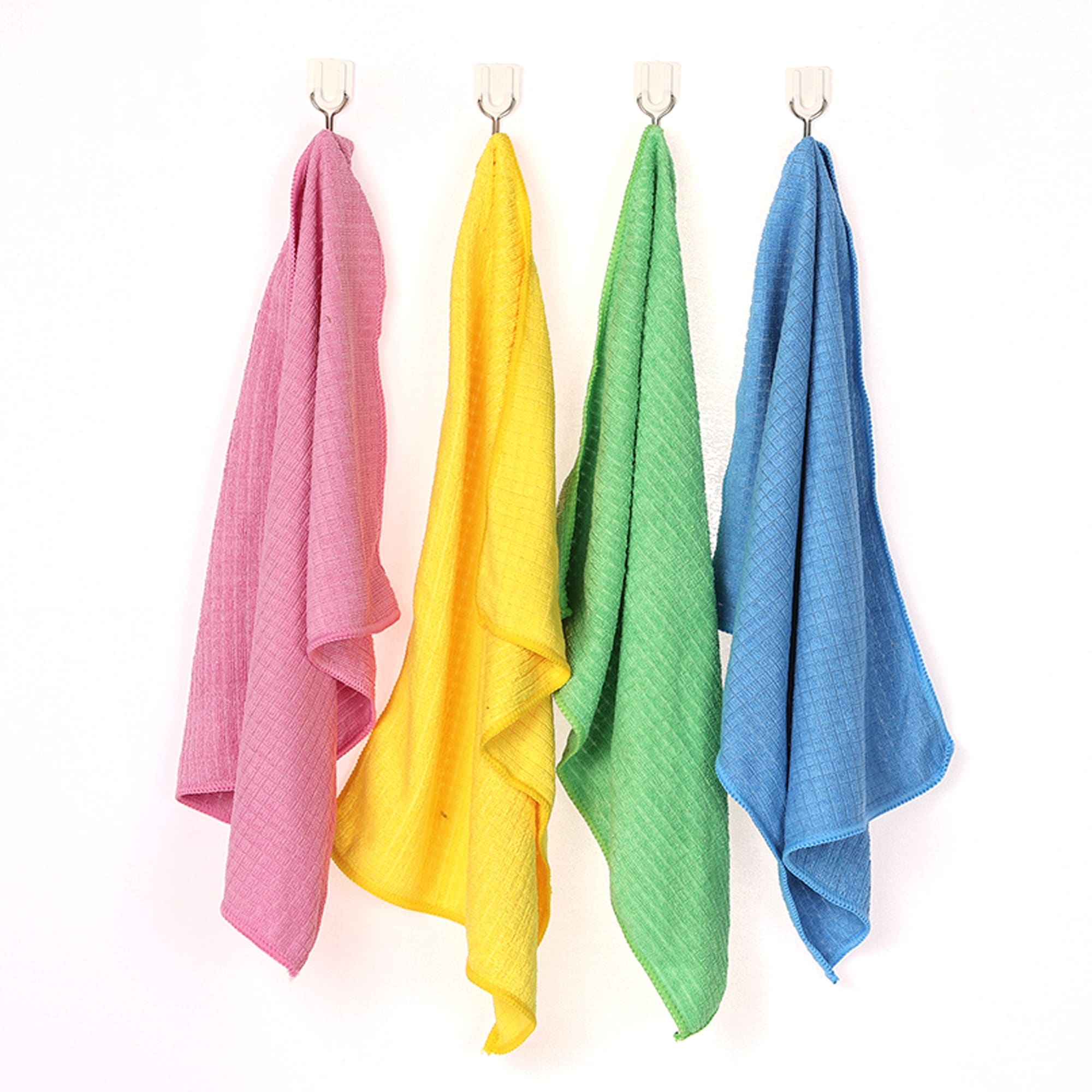 Double-Sided Cleaning Cloths 8-Pack - Microfiber & Non-Scratch Wire Dishcloths For Kitchen & Car