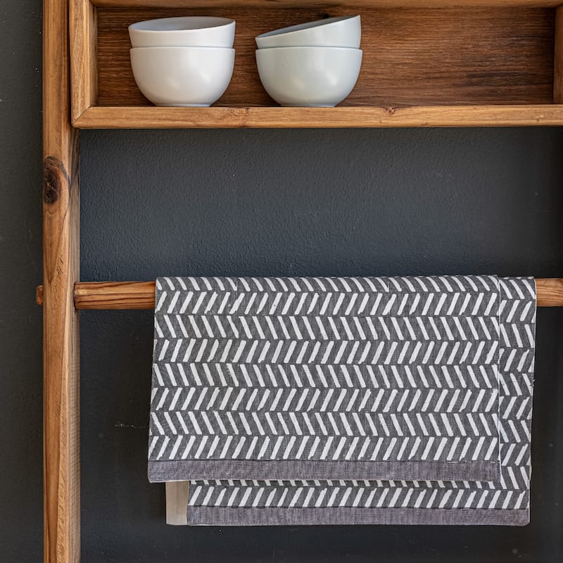 over&back Hand-Blocked 100% Cotton Placemats - Machine Washable - Set of 4