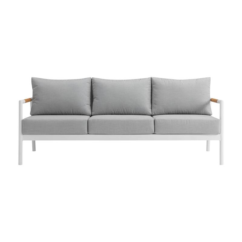 Crown 4 Piece Aluminum and Teak Outdoor Seating Set