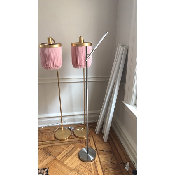 Framboise fringe shade floor outlet lamp