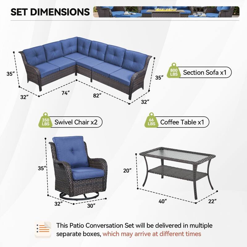 Outdoor Conversation Sets 2 Sectional Sofa Furniture