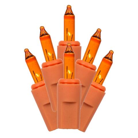 Vickerman 35 Orange Dura-lit Mini Light on Orange Wire