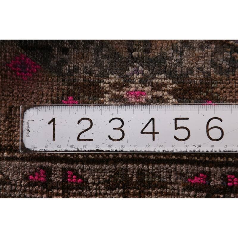 Hand Knotted Oriental 100% Wool Carpet Transitional Tribal Brown Anatolian Area Rug - 2' 9'' X 1' 6''