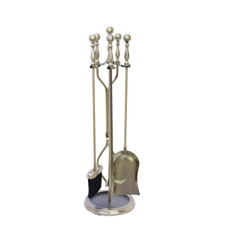 Shop Simple Spaces D51340ab3l 5 Piece Fireplace Tool Set Antique