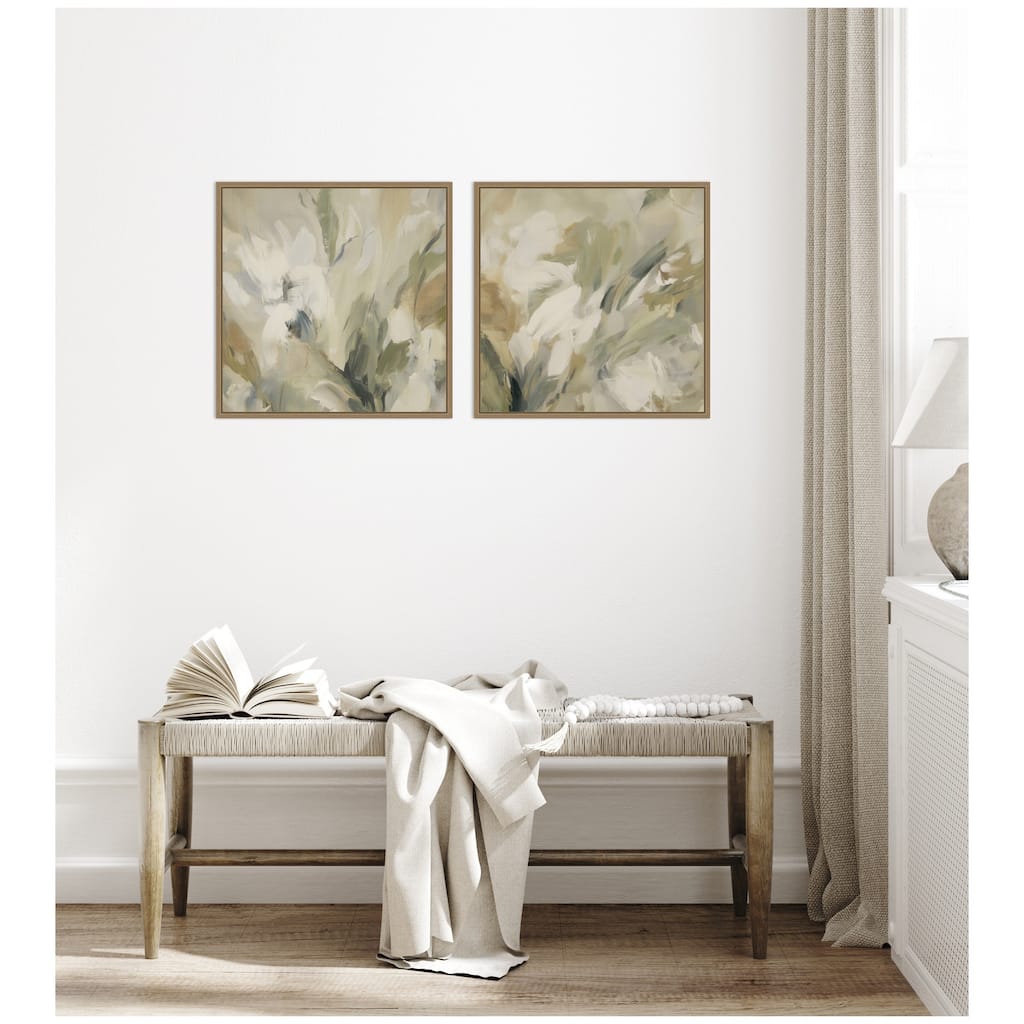 Kate and Laurel Olive Bloom No. 3 & No. 2 2 Piece Framed Canvas Wall Art Set by Amy Lighthall