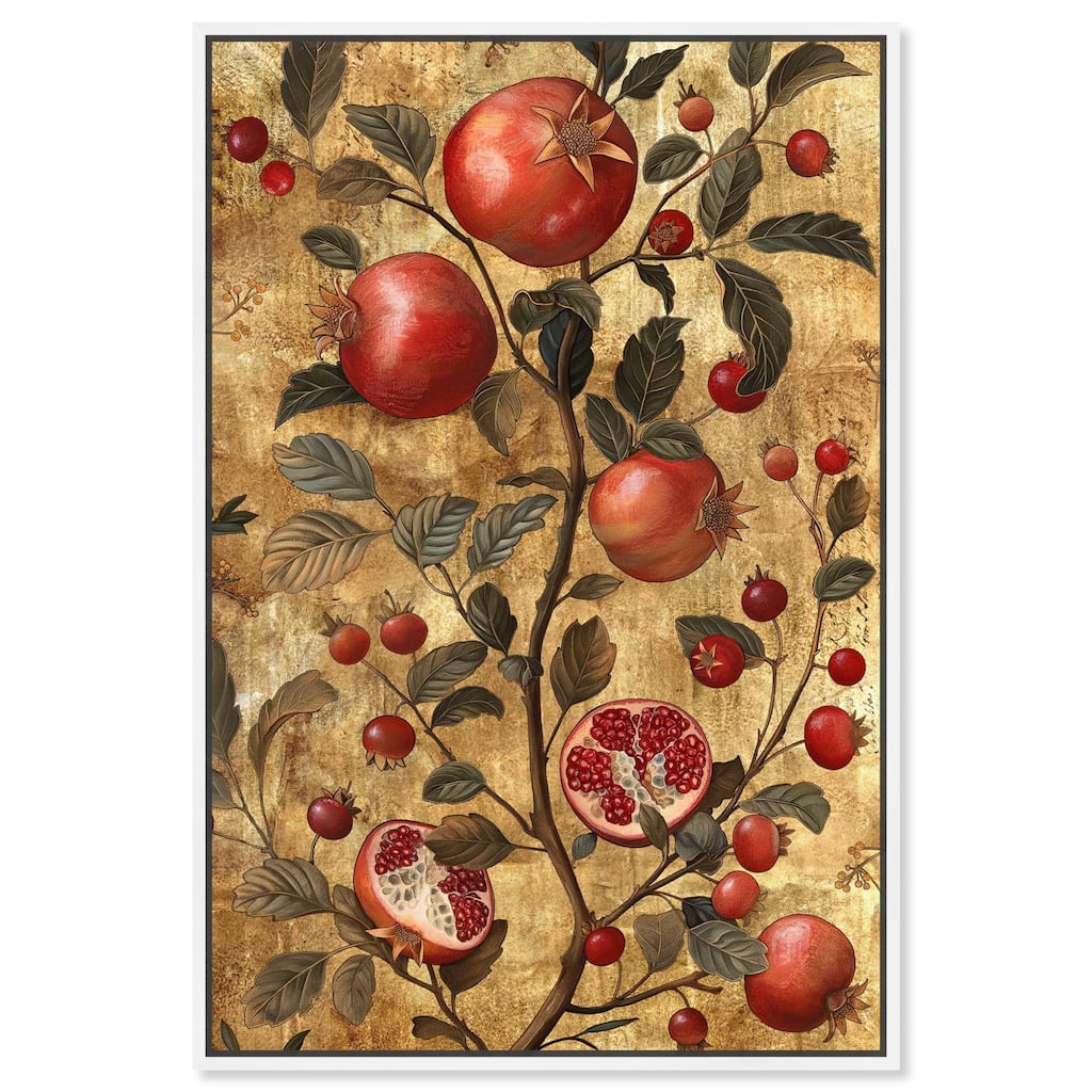 Golden Pomegranate Canvas by Art Remedy