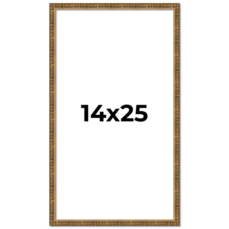 14x25 Frame Gold Kingsley Distressed Solid Wood Picture Frame Width